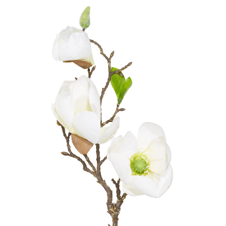 The Seasonal Aisle Artificial Magnolia Stem Wayfair.co.uk